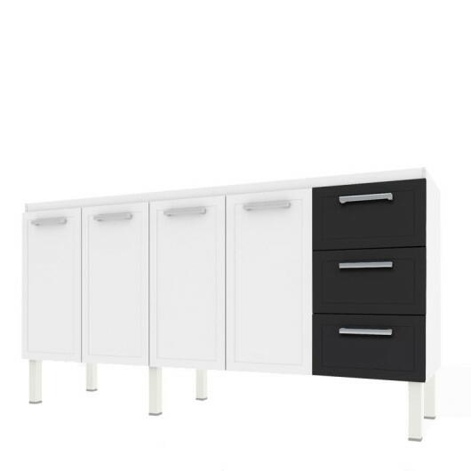 Gabinete de Pia 180 Apolo Flat 3G Cozimax Branco/Preto