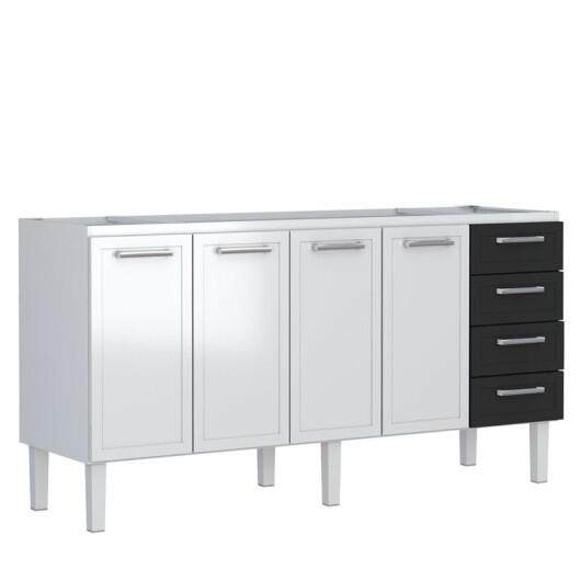 Gabinete de Pia 180 Apolo Flat 4G Cozimax Branco/Preto Gabinete de Pia 180 Apolo Flat 4G Cozimax Branco/Preto