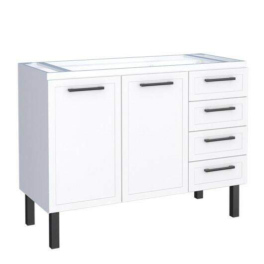 Gabinete de Aço Para Pia 120cm 2 Portas Juno/Apolo 4 Gavetas Cozimax Branco