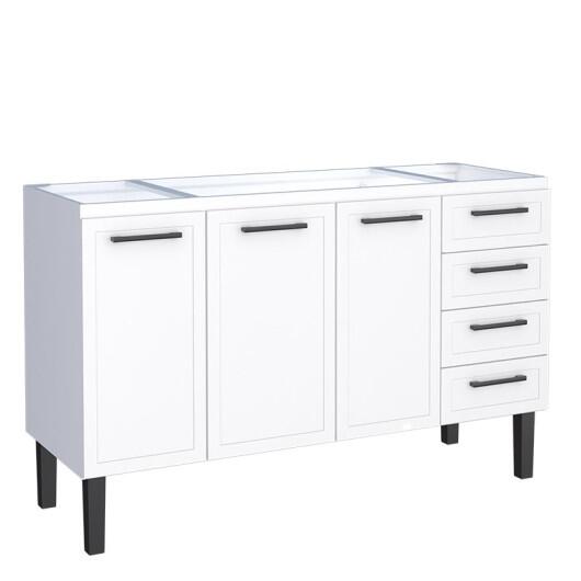 Gabinete de Aço Para Pia 150cm 3 Portas Juno/Apolo 4 Gavetas Cozimax Branco