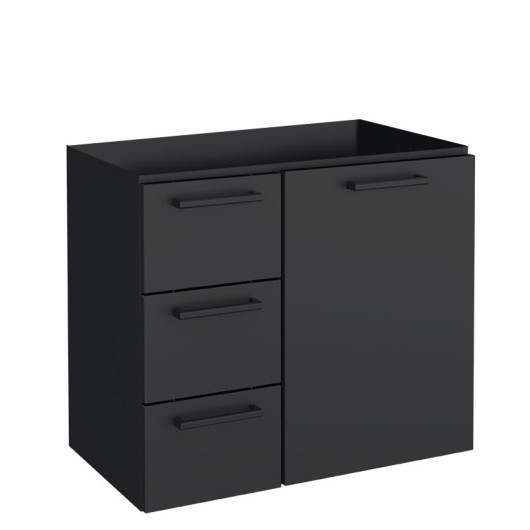 Gabinete Banheiro Aço Para Bancada 60x55x33cm Sem Lavatório Ameixa 60 Cozimax Preto