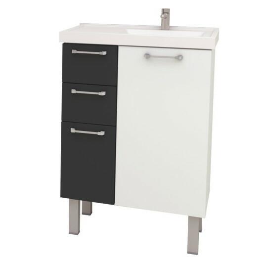 Gabinete Para Banheiro Aço Cereja 60 Cozimax Branco/Preto