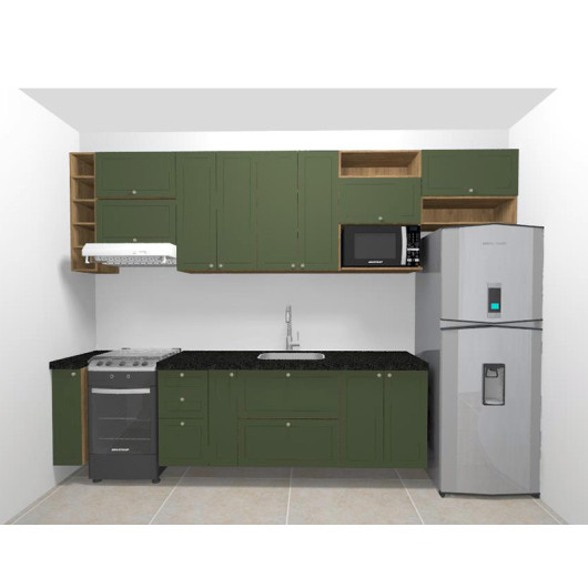 Projeto Bia Zswed Cozinha Provence Robel Móveis Hanover/Salvia Matte