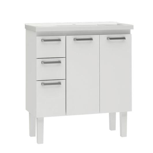 Gabinete Para Banheiro Aço Damasco Com Pés 80 Cozimax Branco