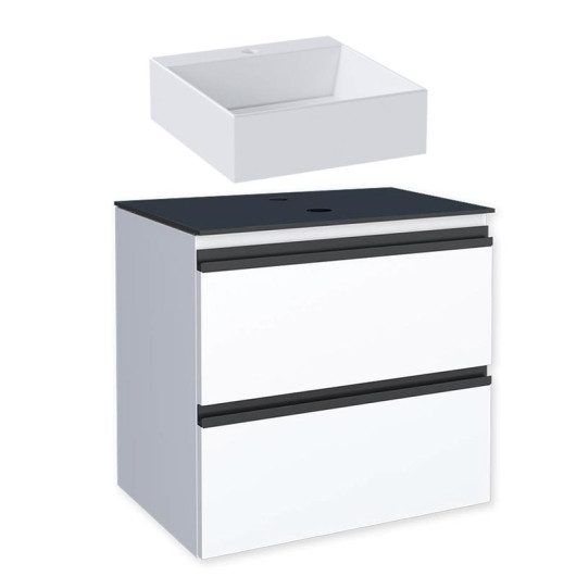 Gabinete Para Banheiro Aço Com Cuba Cubo Branca 60x57x44cm Gaia 60 Cozimax Branco