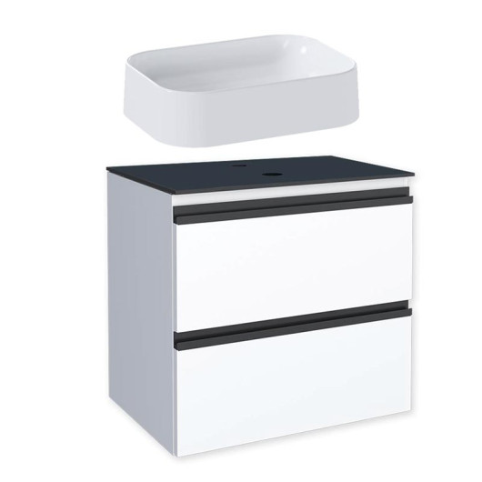 Gabinete Para Banheiro Aço com Cuba Luna Branca 60x57x44cm Gaia 60 Cozimax Branco
