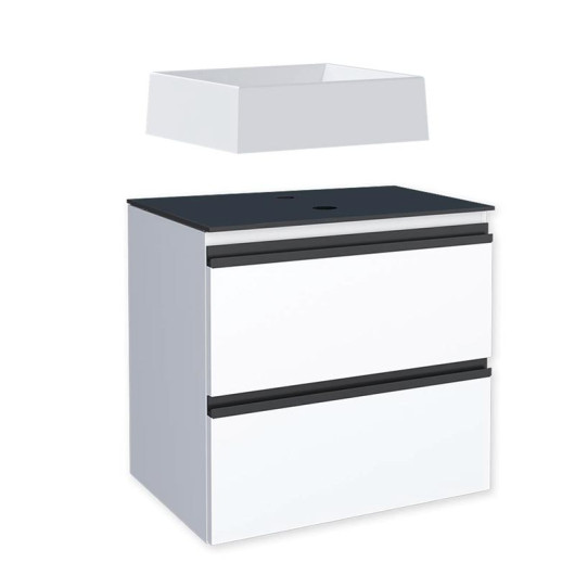 Gabinete Para Banheiro Aço com Cuba Prisma Branca 60x57x44cm Gaia 60 Cozimax Branco