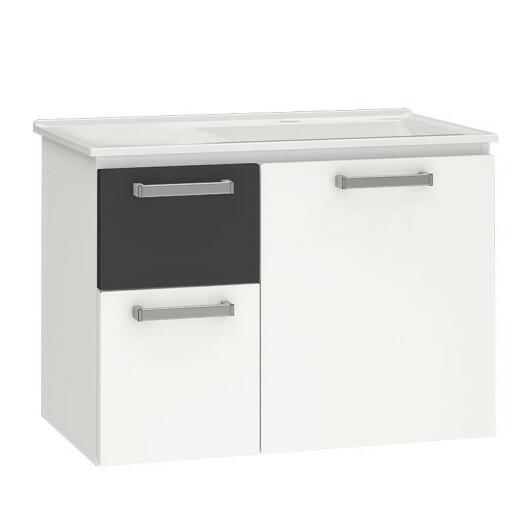 Gabinete Para Banheiro Aço Kiwi 60 Cozimax Branco/Preto