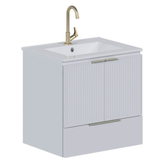 Gabinete Para Banheiro em Aço 60x60x47cm Com Lavatório Pitaia 60 Cozimax Branco