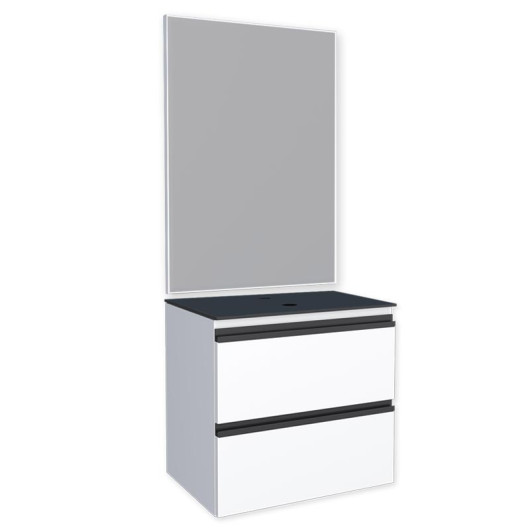 Conjunto Para Banheiro Aço Gabinete Gaia 60 Com Espelho Sem Cuba Cozimax Branco