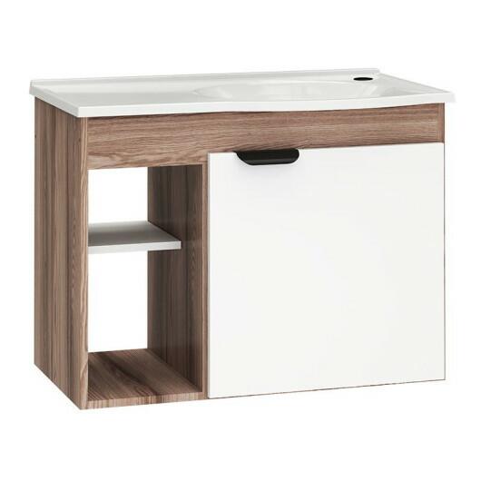 Gabinete Para Banheiro Com Pia Dália Cozimax Tamarindo/Branco