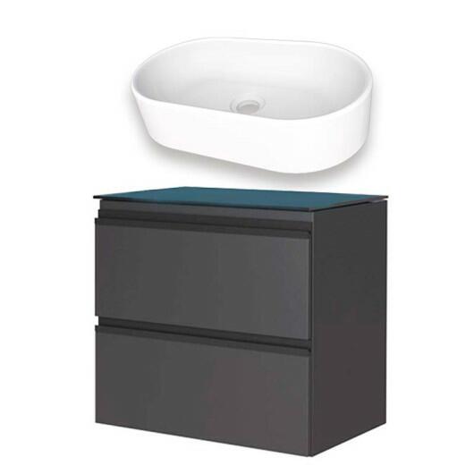 Gabinete Para Banheiro Gaia 60 com Cuba Nimbus Cozimax Preto