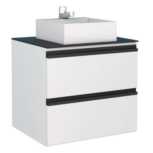 Gabinete Para Banheiro Gaia 60 Com Cuba Cubo Cozimax Branco