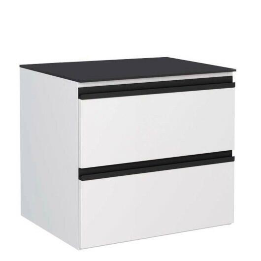 Gabinete Para Banheiro Aço Gaia 60 Tampo Vidro Sem Cuba Cozimax Branco