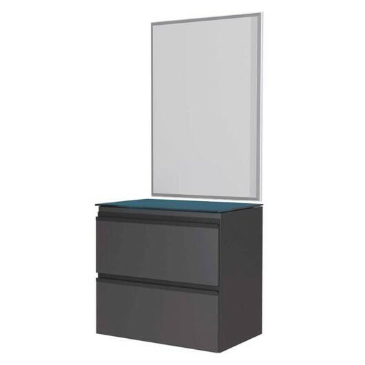 Conjunto Para Banheiro Aço Gabinete Gaia 60 Com Espelho Sem Cuba Cozimax Preto