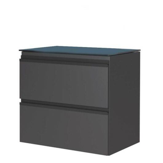 Gabinete Para Banheiro Aço Gaia 60 Tampo Vidro Sem Cuba Cozimax Preto