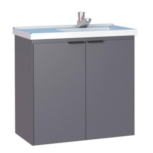 Gabinete Para Banheiro Madeira Aster 60 Com Lavatório Cozimax Cinza