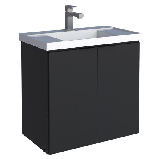 Gabinete Para Banheiro Madeira 60x59x36cm Aster 60 Com Lavatório Cozimax Preto