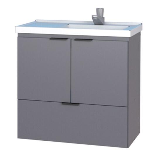 Gabinete Para Banheiro Madeira Lis 60 Com Lavatório Cozimax Cinza