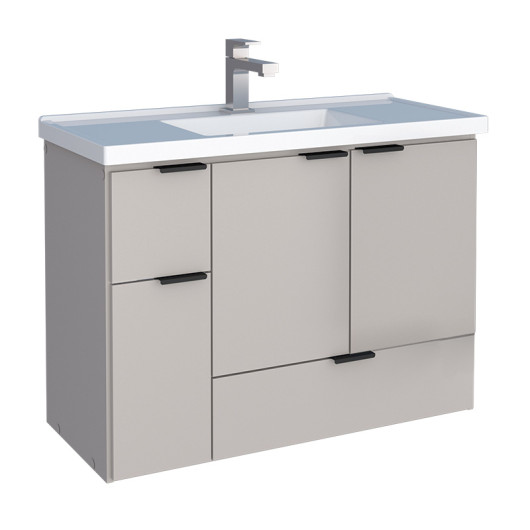 Gabinete Para Banheiro Madeira 79x59x35cm Orquídea 80 Com Lavatório Cozimax Nude