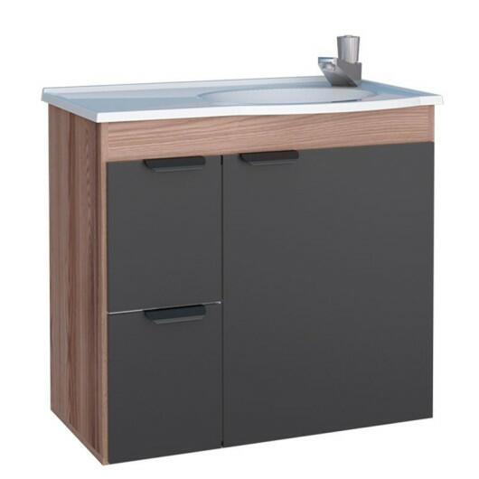 Gabinete Para Banheiro Com Pia Margarida Cozimax Tamarindo/Preto