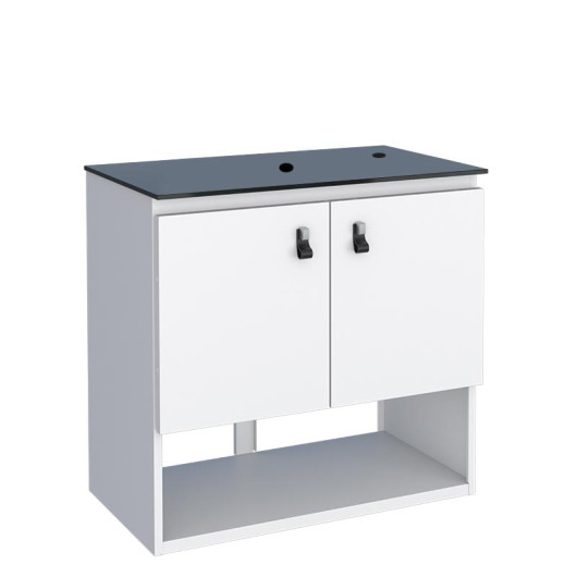 Gabinete Para Banheiro Aço 2 Portas 60x59x36cm Sem Cuba Baru 60 Cozimax Branco