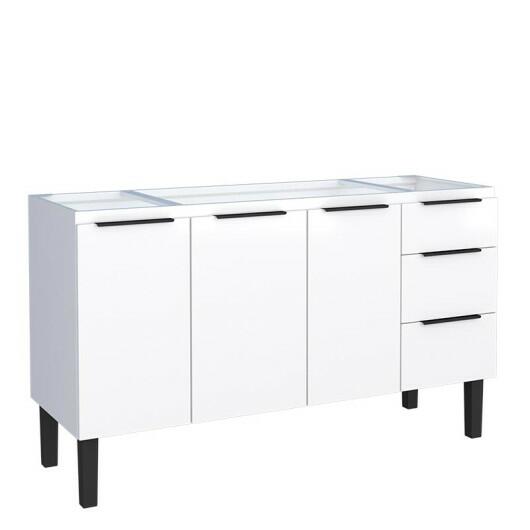 Gabinete de Aço Para Pia 150cm 3 Portas 3 Gavetas Júpiter Cozimax Branco