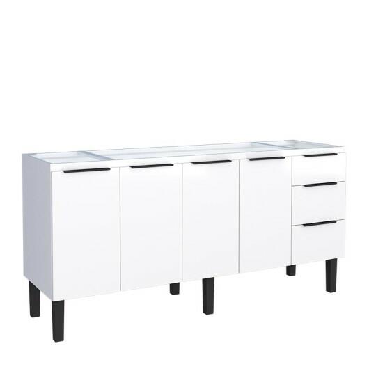 Gabinete de Aço Para Pia 180cm 4 Portas 3 Gavetas Júpiter Cozimax Branco