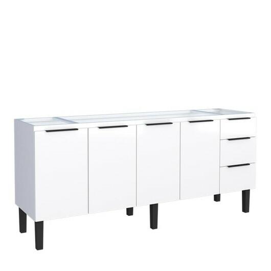 Gabinete de Aço Para Pia 200cm 4 Portas 3 Gavetas Júpiter Cozimax Branco