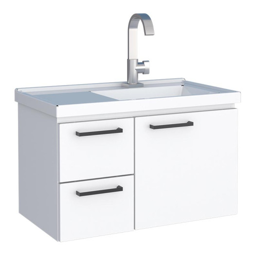 Gabinete Para Banheiro Aço 60x38x33cm com Lavatório Romã 60 Cozimax Branco