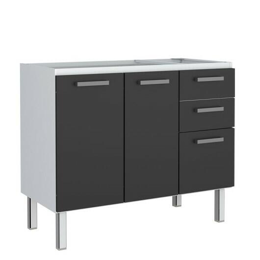Gabinete de Pia 120 Eros Flat 3G Cozimax Preto