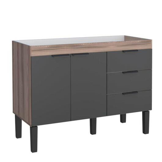 Gabinete Para Pia Cozinha 120cm Flamingo Cozimax Preto/Tamarindo