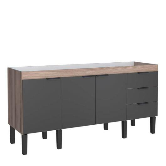 Gabinete De Cozinha Para Pia 180cm Madeira Flamingo Cozimax Preto/Tamarindo Gabinete De Cozinha Para Pia 180cm Madeira Flamingo Cozimax Preto/Tamarindo