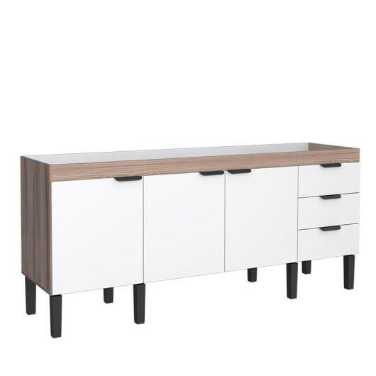 Gabinete Para Pia 200cm Madeira Flamingo Cozimax Branco/Tamarindo