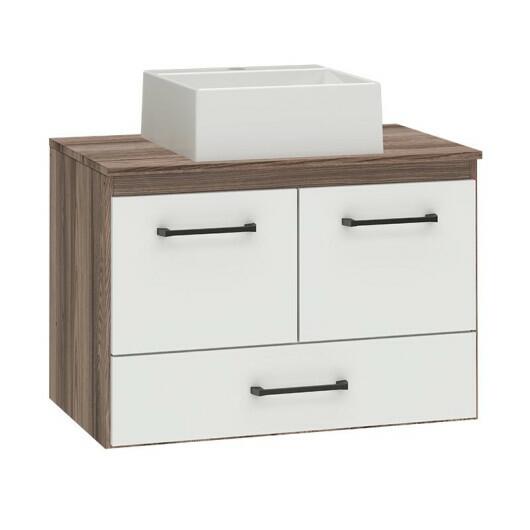 Gabinete Para Banheiro Hibisco Com Cuba Fit Cozimax Tamarindo/Branco