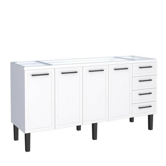Gabinete de Aço Para Pia 180cm 4 Portas Juno/Apolo 4 Gavetas Cozimax Branco