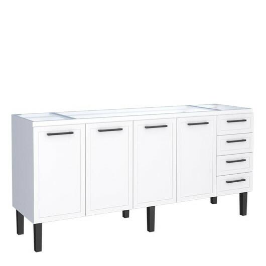 Gabinete de Aço Para Pia 200cm 4 Portas Juno/Apolo 4 Gavetas Cozimax Branco