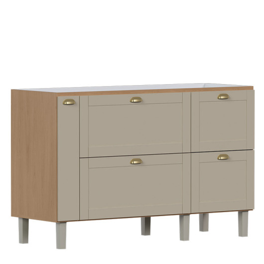 Gabinete De Madeira Para Pia De 150cm 144x91x51cm  Cozinha Grou Cozimax Areia/Jequitiba