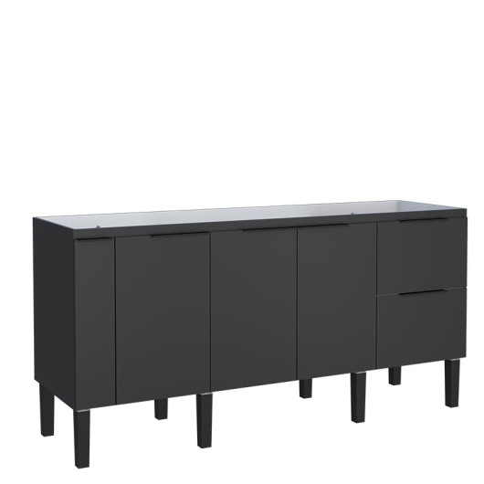 Gabinete Madeira Para Pia De 180cm 174x85x51cm Porta Tempero Cisne Cozimax Preto