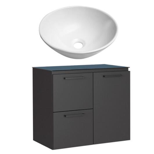 Gabinete Para Banheiro Aço Osiris Preto 60 Com Cuba Cuia Branca Cozimax