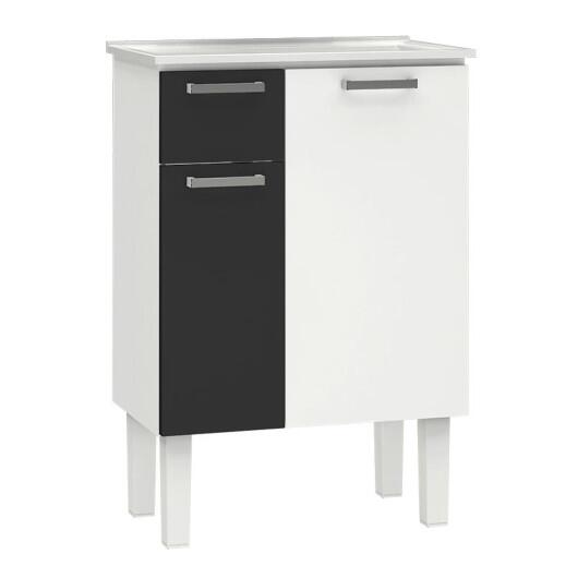 Gabinete Para Banheiro Aço Com Pés Araça 60 Cozimax Branco/Preto