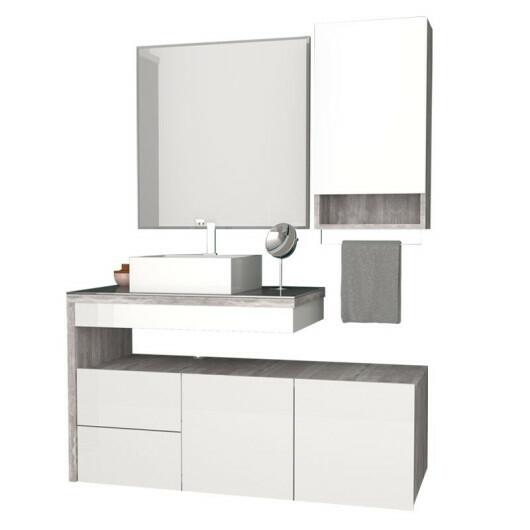 Conjunto de Banheiro Completo Aimoré 100 Cozimax Branco/Calcare