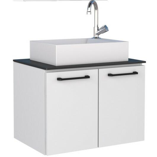 Gabinete Para Banheiro Aço Pessego 60 com Cuba Prisma Cozimax Branco