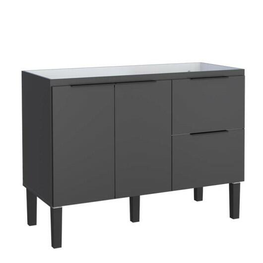 Gabinete De Madeira Para Pia De Cozinha 120cm Cisne Cozimax Preto