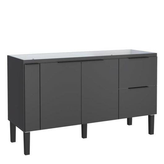 Gabinete De Madeira Para Pia De Cozinha 150cm Cisne Cozimax Preto