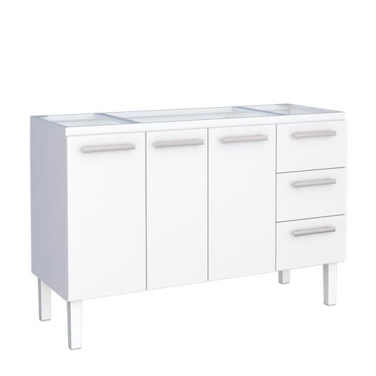 Gabinete de Aço Para Pia de 140cm Vênus 3 Gavetas Cozimax Branco