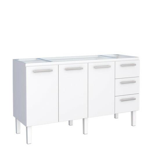 Gabinete de Aço Para Pia de 160cm Vênus 3 Gavetas Cozimax Branco