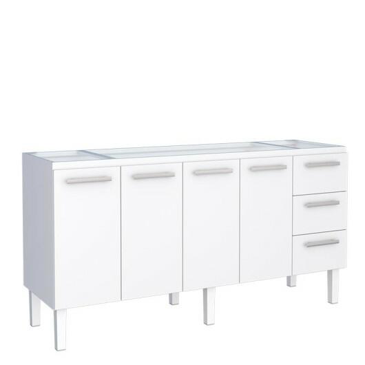 Gabinete de Aço Para Pia de 180cm Vênus 3 Gavetas Cozimax Branco