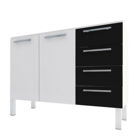 Gabinete de Pia 120 Vênus Flat 4G Cozimax Branco/Preto