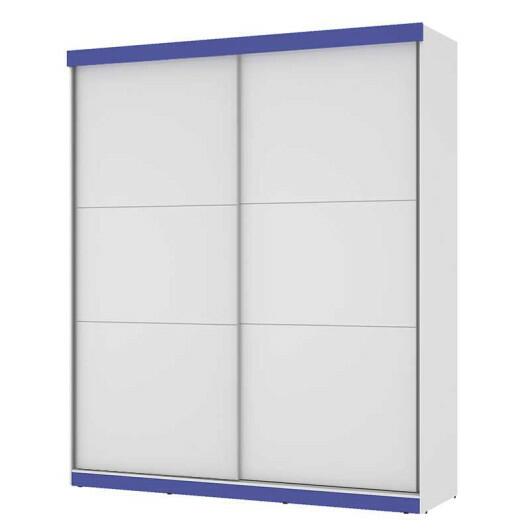 Guarda Roupa 2 Portas Correr Caribe Mirarack Branco/Azul
